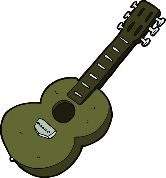 Cartoon Gitarre Illustration Auf Weißem Hintergrund — Stockvektor