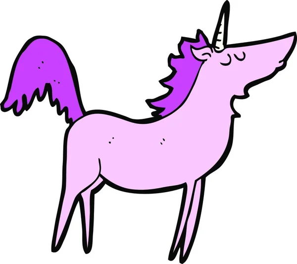 Cartoon Unicorn Illustration White Background — Stock Vector