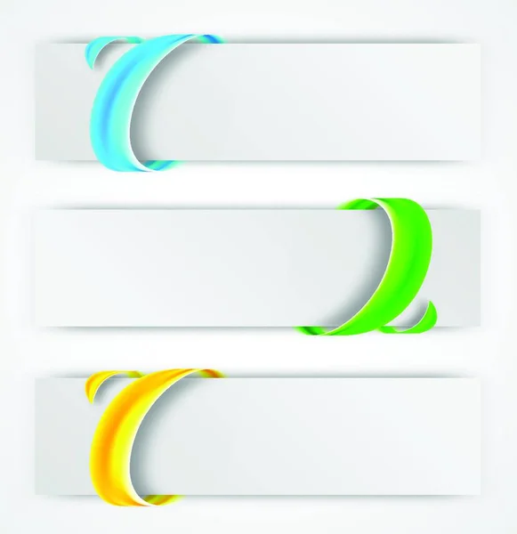 Banner Colorati Astratti Con Effetto Vortice Surround Nei Colori Verde — Vettoriale Stock