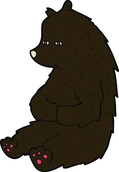 Милий Мультяшний Чорний Ведмідь — стоковий вектор