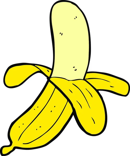 Banano Dibujos Animados Ilustración Sobre Fondo Blanco — Vector de stock