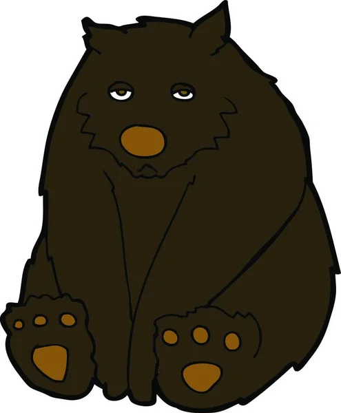 Desenho Animado Infeliz Urso Preto — Vetor de Stock
