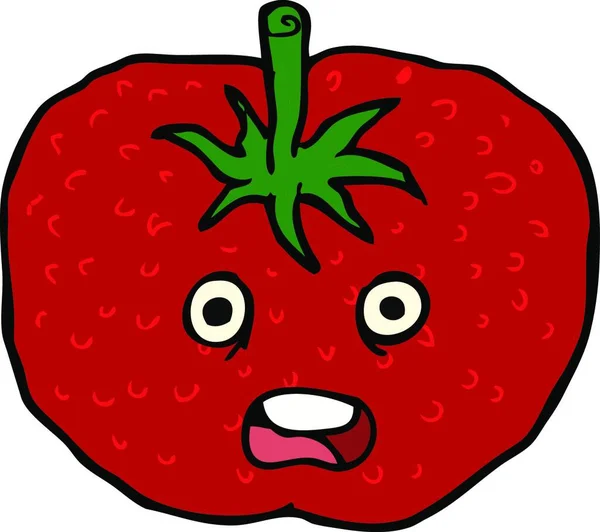 Mignonne Drôle Tomate Dessin Animé — Image vectorielle