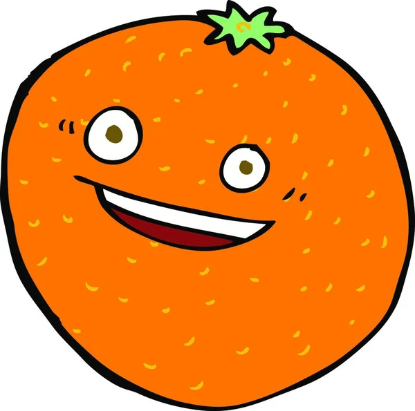 幸せな漫画オレンジ白を背景にイラスト — ストックベクタ