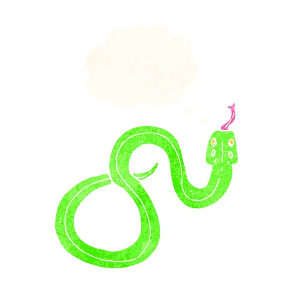 Serpiente Dibujos Animados Con Burbuja Pensamiento — Archivo Imágenes Vectoriales