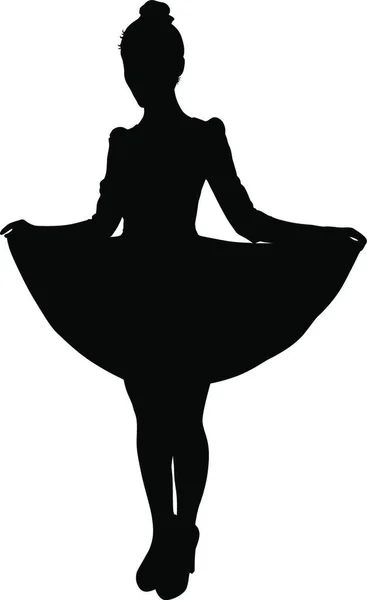 Belle Silhouette Fille Mode Sur Fond Blanc Belle Silhouette Fille — Image vectorielle