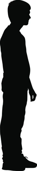 Silhouette Personnes Debout Sur Fond Blanc Silhouette Des Personnes Debout — Image vectorielle