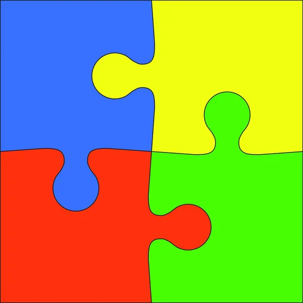 추상적 아이콘 Illustration Jigsaw 노골적 아이콘 Illustration Jigsaw Puzzle — 스톡 벡터