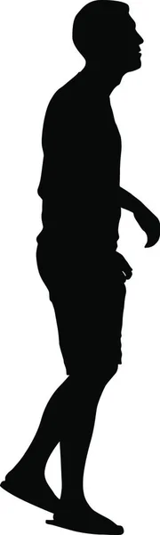 Silhouette Personnes Debout Sur Fond Blanc Silhouette Des Personnes Debout — Image vectorielle