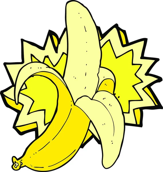 Tecknad Banan Symbol Illustration Vit Bakgrund — Stock vektor