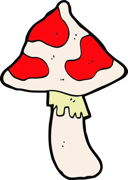 Cartoon Toadstool Illustration White Background — Stock Vector