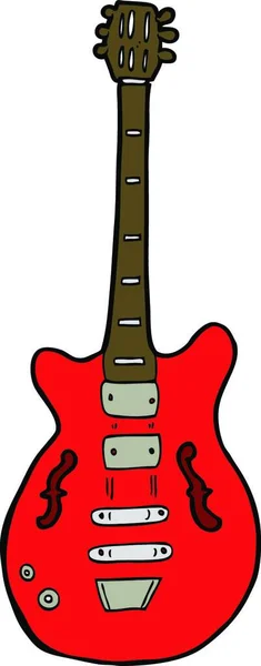 Guitare Électrique Caricaturale Illustration Sur Fond Blanc — Image vectorielle