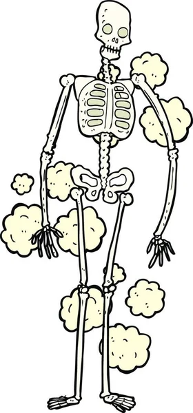 Dibujos Animados Viejo Esqueleto Polvoriento — Archivo Imágenes Vectoriales
