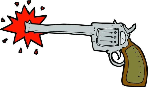 Pistola Fuego Dibujos Animados Ilustración Sobre Fondo Blanco — Archivo Imágenes Vectoriales