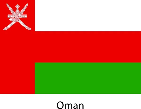 Flagge Des Landes Oman Auf Weißem Hintergrund Exakte Farben Flagge — Stockvektor