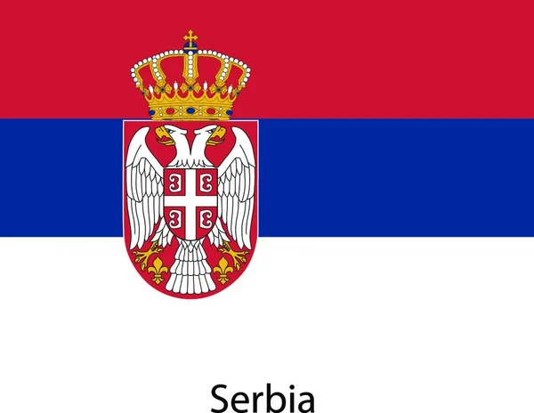 Zászló Ország Szerbia Fehér Háttérrel Pontos Színek Zászló Ország Szerbia — Stock Vector