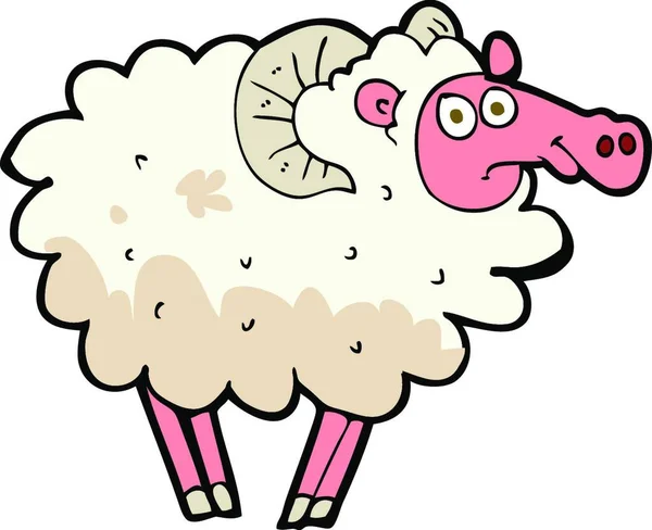 Cartoon Dirty Sheep Illustration White Background — Stock Vector