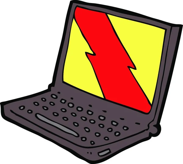 Cartoon Laptop Computer Illustratie Witte Achtergrond — Stockvector