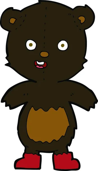 Kreslený Šťastný Medvídek Botách — Stockový vektor