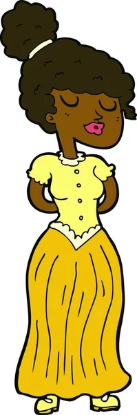 Cartoon Pretty Victorian Woman — Stock Vector