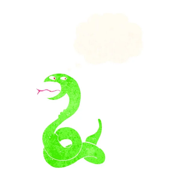 Мультяшный Шипящий Змей Мыслепузырём — стоковый вектор