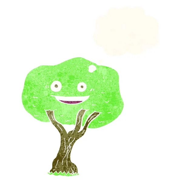 有思想气泡的卡通树 — 图库矢量图片