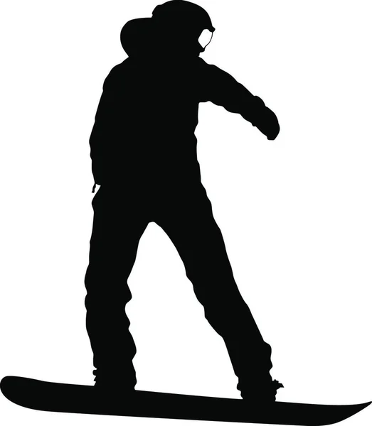 Siluetas Negras Snowboarders Sobre Fondo Blanco Ilustración Siluetas Negras Snowboarders — Vector de stock
