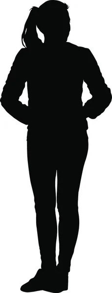 Silhouette Personnes Marchant Sur Fond Blanc Silhouette Personnes Marchant Sur — Image vectorielle