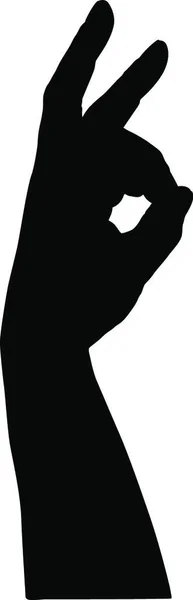 Zwart Silhouet Van Handen Witte Achtergrond Zwart Silhouet Van Handen — Stockvector