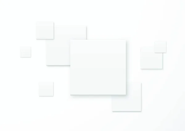 Šedé Pozadí Abstraktní White Paper Čtverce — Stockový vektor