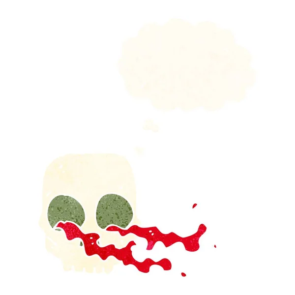 Karikatura Hrubá Lebka Myšlenkovou Bublinou — Stockový vektor