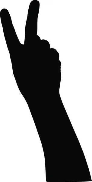 Zwart Silhouet Van Handen Witte Achtergrond Zwart Silhouet Van Handen — Stockvector