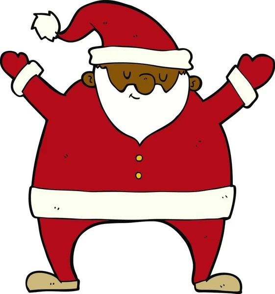 Dessin Animé Santa Claus Isolé Sur Blanc — Image vectorielle