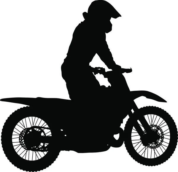 Silhouettes Rider Részt Motocross Bajnokság Fehér Alapon Silhouettes Rider Részt — Stock Vector