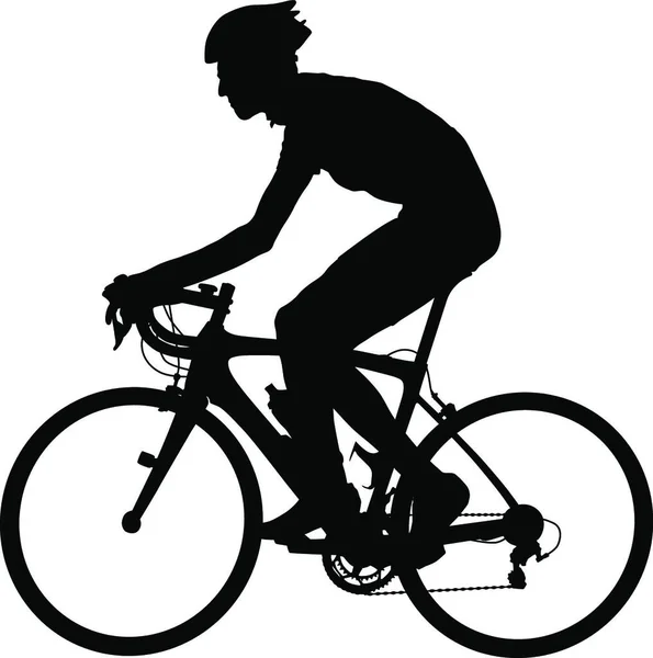 Silhouette Cyclist Male White Background Silhouette Cyclist Male White Background — Stock Vector