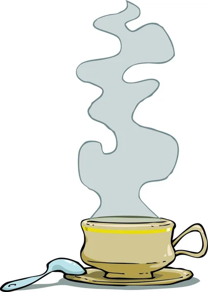 Taza Una Ilustración Vector Fondo Blanco — Vector de stock