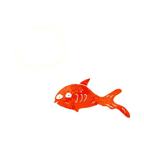 Peces Dibujos Animados Con Burbuja Pensamiento — Vector de stock