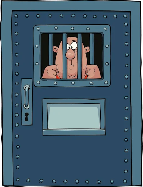 Prison Door White Background Vector Illustration — Stock Vector