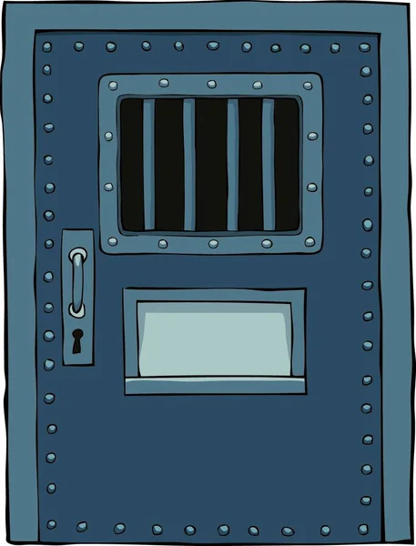 白い背景ベクトルのイラストの刑務所のドア — ストックベクタ