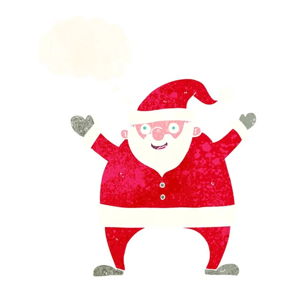 Cartoon Weihnachtsmann Mit Gedankenblase — Stockvektor