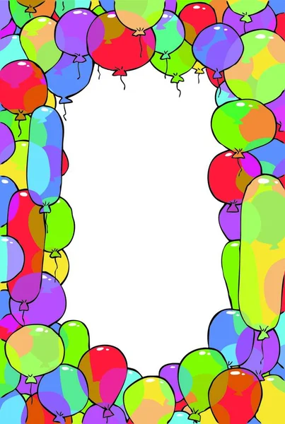 Cadre Ballons Dessin Animé Illustration Vectorielle Fond — Image vectorielle