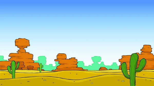 Vector Ilustración Paisaje Desierto Dibujos Animados — Archivo Imágenes Vectoriales