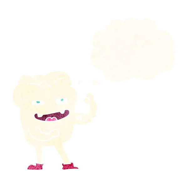 Καρτούν Ισχυρό Υγιές Δόντι Φούσκα Σκέψης — Διανυσματικό Αρχείο