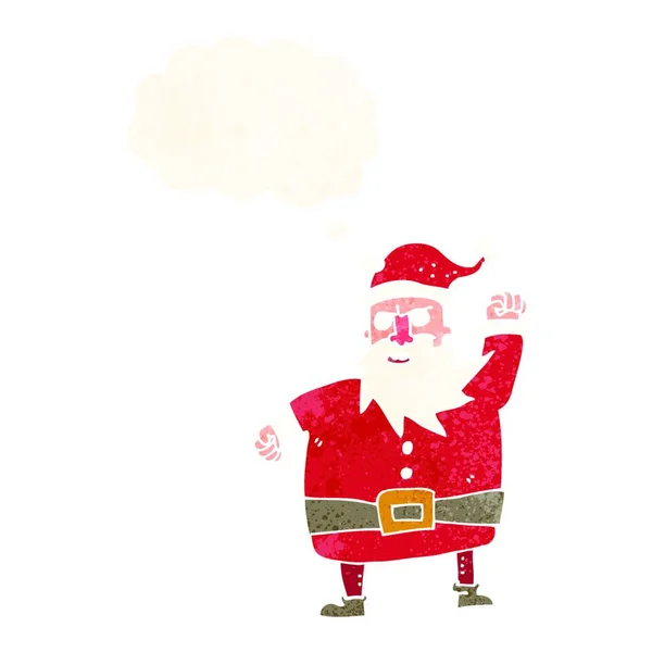 Dessin Animé Santa Claus Avec Bulle Pensée — Image vectorielle