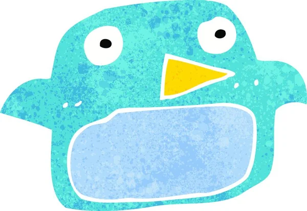 Cartoon Blauvogel Auf Weißem Hintergrund — Stockvektor