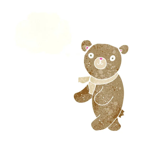 Χαριτωμένο Αρκουδάκι Κινουμένων Σχεδίων Φούσκα Σκέψης — Διανυσματικό Αρχείο