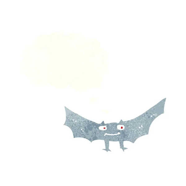 Desenho Animado Morcego Vampiro Assustador Com Bolha Pensamento —  Vetores de Stock