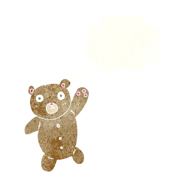 Καρτούν Χαριτωμένο Αρκουδάκι Φούσκα Σκέψης — Διανυσματικό Αρχείο