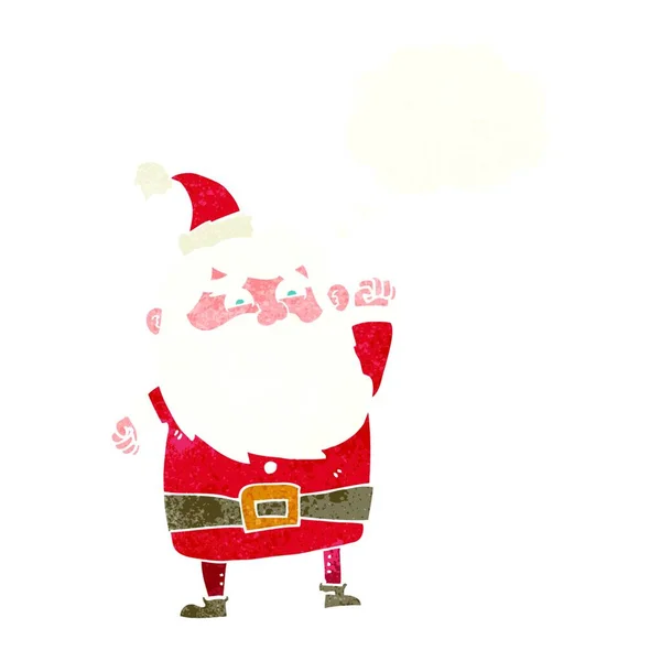 Desenho Animado Santa Claus Com Bolha Pensamento — Vetor de Stock