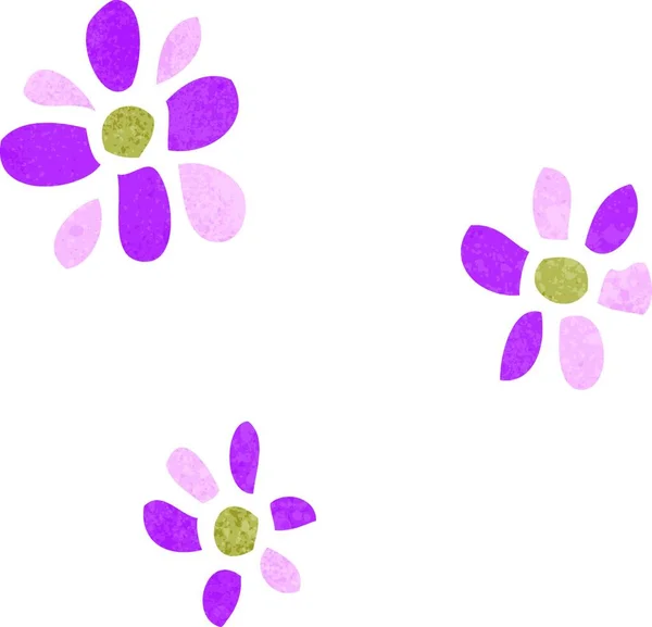 Kreslené Květiny Izolované Bílém Pozadí — Stockový vektor